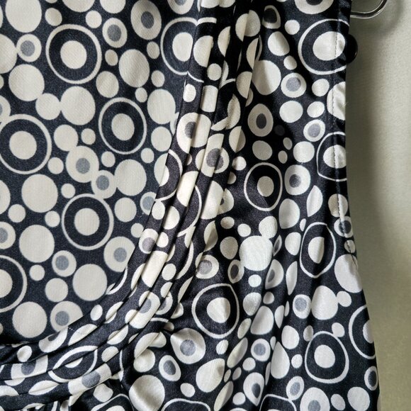 Spence Satin Sleeveless Geometric Circle Blouse Black/White/Grey   Size L - Picture 3 of 6